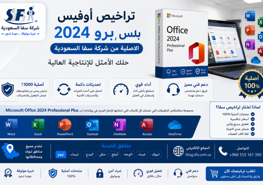 تراخيص أوفيس 2024 برو بلس الأصلية من شركة سفا السعودية – حلك الأمثل للإنتاجية العالية