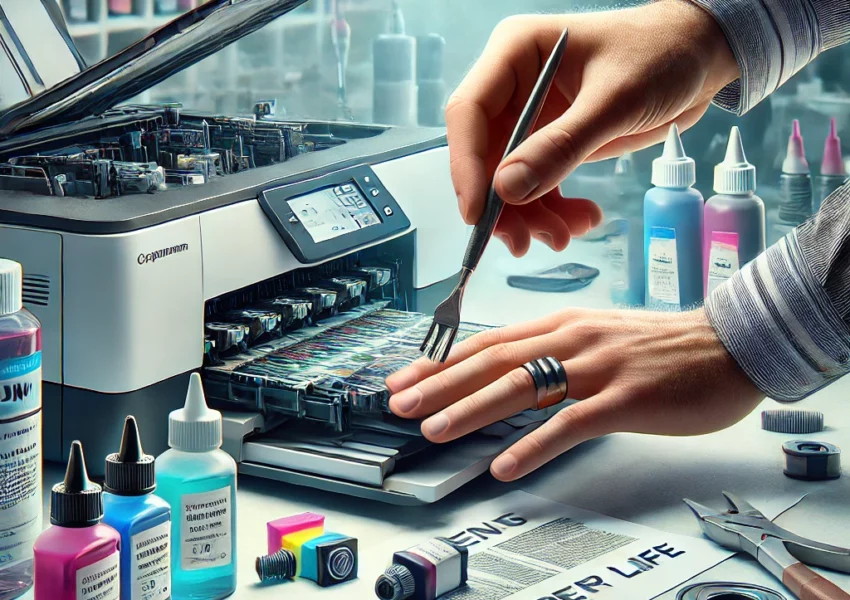 كيفية تنظيف رأس الطباعة بالصور